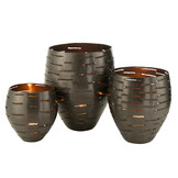 J-LINE SET VAN 3 WINDLICHTEN KOMMETJES METAAL ZWART