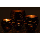 J-LINE SET VAN 3 WINDLICHTEN KOMMETJES METAAL ZWART