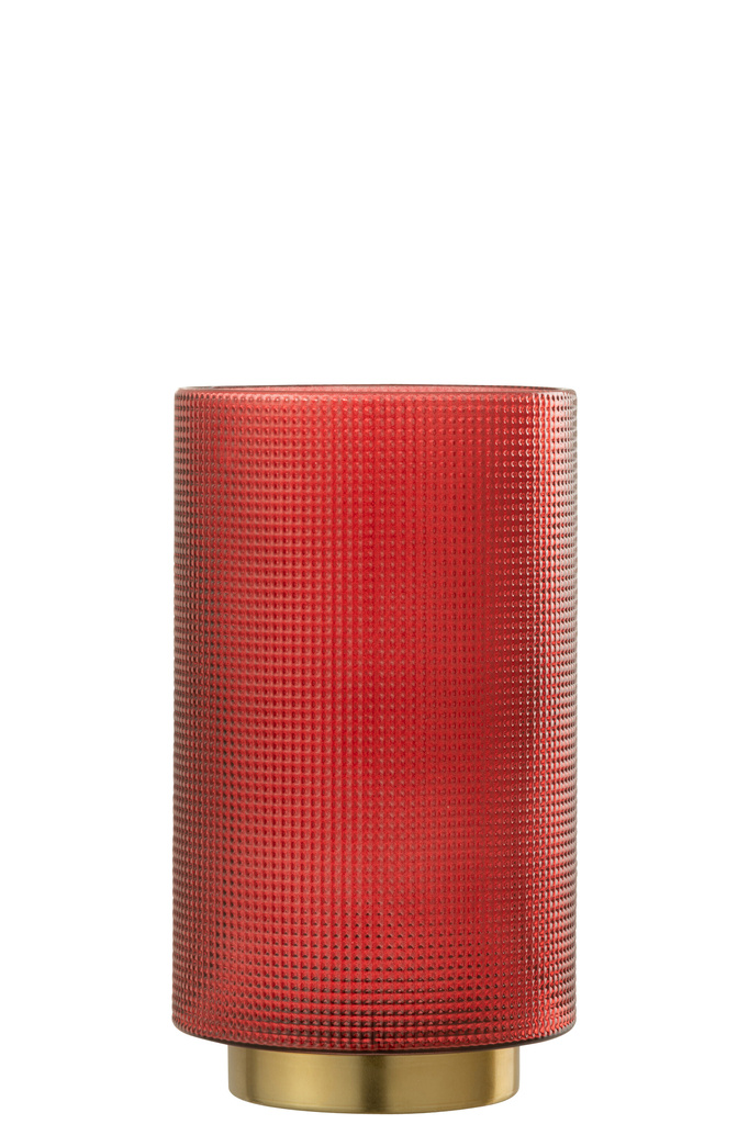 J-Line Hurricane Checkered Glass Red/Gold Large