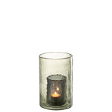 J-LINE THEELICHTHOUDER DUBBEL GLAS GROEN KLEIN