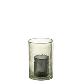 J-LINE THEELICHTHOUDER DUBBEL GLAS GROEN KLEIN