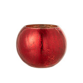 J-LINE WINDLICHT BAL CRAQUELÉ GLAS – PARELMOEREFFECT ROOD LARGE