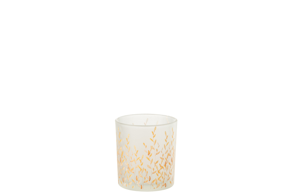 J-LINE THEELICHTHOUDER SALLY GLAS ORANJE/TRANSPARANT EXTRA SMALL