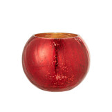 J-LINE WINDLICHT BAL CRAQUELÉ GLAS – PARELMOEREFFECT ROOD LARGE