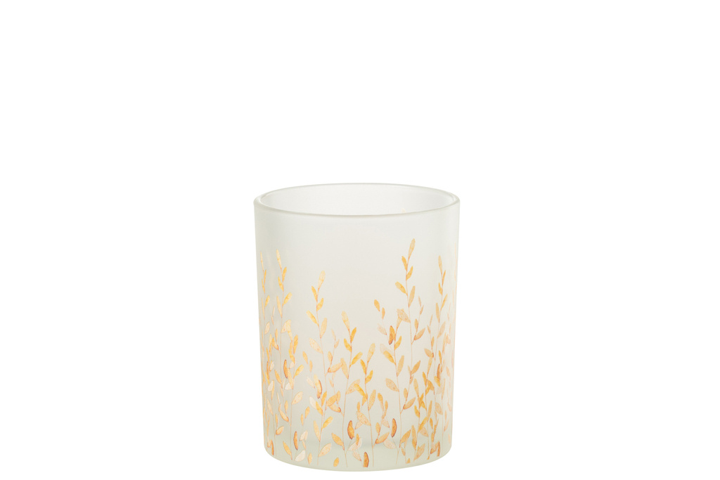 J-LINE WINDLICHTHOUDER SALLY GLAS ORANJE/TRANSPARANT MEDIUM