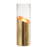 J-LINE WINDLICHT MOA GLAS TRANSPARANT/GOUD LARGE