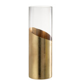 J-LINE WINDLICHT MOA GLAS TRANSPARANT/GOUD LARGE