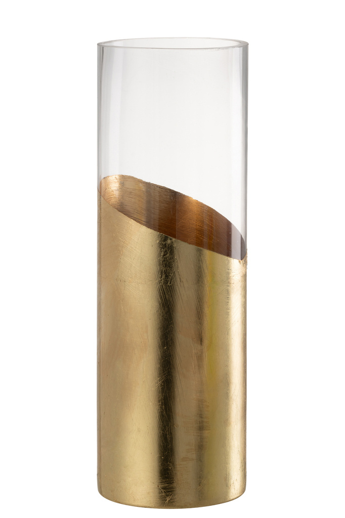 J-LINE WINDLICHT MOA GLAS TRANSPARANT/GOUD LARGE