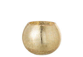 J-LINE WINDLICHT BAL CRAQUELÉ GLAS – PARELMOEREFFECT GOUD MEDIUM