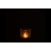 J-LINE THEELICHTHOUDER SALLY GLAS ORANJE/TRANSPARANT EXTRA SMALL