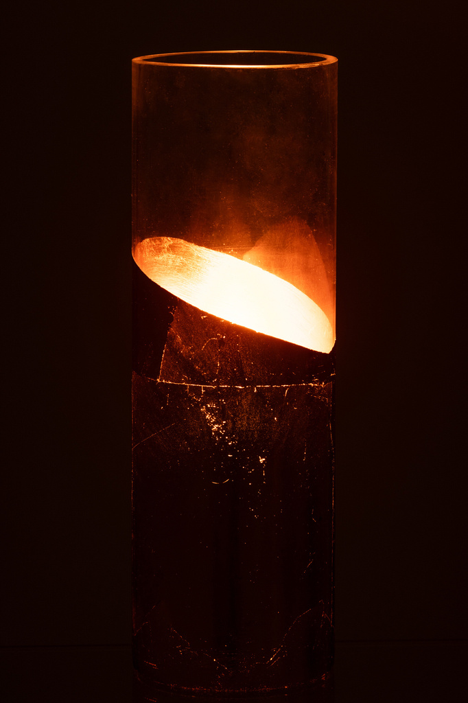 J-LINE WINDLICHT MOA GLAS TRANSPARANT/GOUD LARGE
