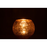 J-LINE WINDLICHT BAL CRAQUELÉ GLAS – PARELMOEREFFECT GOUD MEDIUM