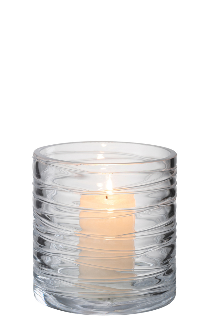 J-LINE HURRICANE STRIPES GLASS TRANSPARENT SMALL