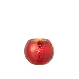 J-LINE WINDLICHT BAL CRAQUELÉ GLAS – PARELMOEREFFECT ROOD SMALL