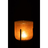 J-LINE WINDLICHT ASTOR OP VOET – GLAS/METAAL AMBER SMALL