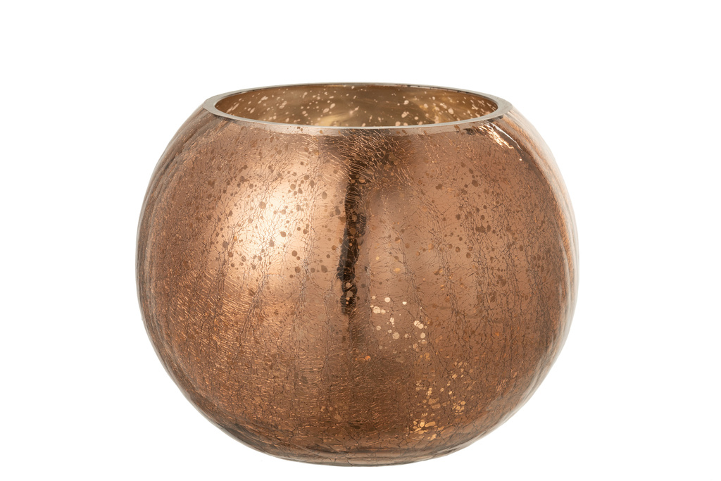 J-LINE WINDLICHT BAL CRAQUELÉ GLAS – PARELMOEREFFECT BRUIN LARGE