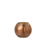 J-Line Hurricane Lichtbol Craquelé Glas Parel Effect Bruin Klein