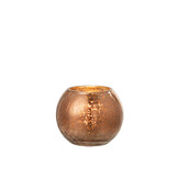 J-Line Hurricane Lichtbol Craquelé Glas Parel Effect Bruin Klein