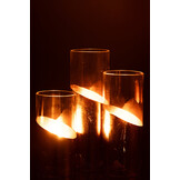 J-LINE WINDLICHT MOA GLAS TRANSPARANT/GOUD LARGE