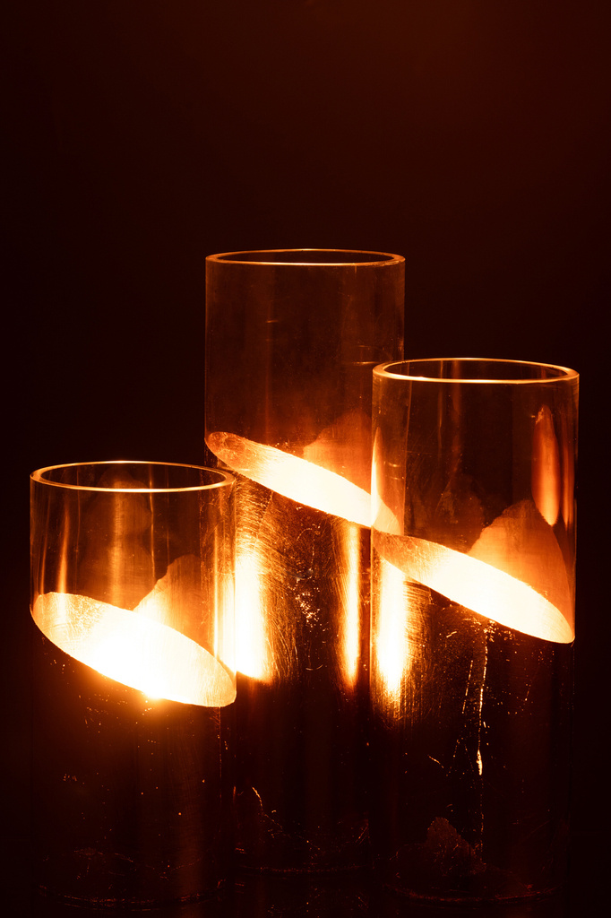 J-LINE WINDLICHT MOA GLAS TRANSPARANT/GOUD LARGE