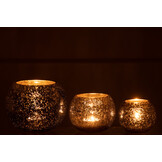 J-LINE WINDLICHT BAL CRAQUELÉ GLAS – PARELMOEREFFECT BLAUW LARGE