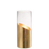 J-LINE WINDLICHT MOA GLAS TRANSPARANT/GOUD MEDIUM