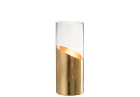 J-LINE WINDLICHT MOA GLAS TRANSPARANT/GOUD MEDIUM