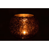 J-LINE WINDLICHT BAL CRAQUELÉ GLAS – PARELMOEREFFECT BRUIN LARGE
