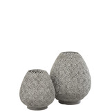 J-LINE THEELICHTHOUDER ORIENTAALS – EI-VORM METAAL GRIJS – LARGE