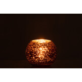 J-Line Hurricane Lichtbol Craquelé Glas Parel Effect Bruin Klein