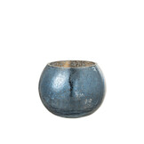 J-LINE WINDLICHT BAL CRAQUELÉ GLAS – PARELMOEREFFECT BLAUW MEDIUM