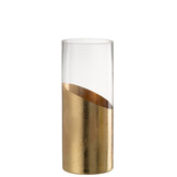 J-LINE WINDLICHT MOA GLAS TRANSPARANT/GOUD MEDIUM