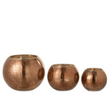 J-LINE WINDLICHT BAL CRAQUELÉ GLAS – PARELMOEREFFECT BRUIN LARGE