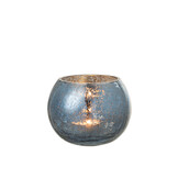 J-LINE WINDLICHT BAL CRAQUELÉ GLAS – PARELMOEREFFECT BLAUW MEDIUM