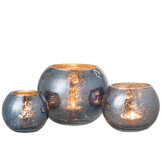 J-LINE WINDLICHT BAL CRAQUELÉ GLAS – PARELMOEREFFECT BLAUW LARGE