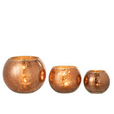 J-LINE WINDLICHT BAL CRAQUELÉ GLAS – PARELMOEREFFECT BRUIN LARGE