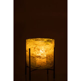 J-LINE WINDLICHT OP STANDAARD – GLAS/IJZER MARMER GROEN MEDIUM