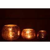 J-LINE WINDLICHT BAL CRAQUELÉ GLAS – PARELMOEREFFECT BRUIN LARGE