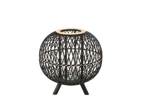 J-LINE LANTAARN BALL ON FOOT – BAMBOE ZWART/NATUREL LARGE