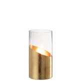 J-LINE WINDLICHT MOA GLAS TRANSPARANT/GOUD KLEIN