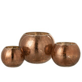 J-LINE WINDLICHT BAL CRAQUELÉ GLAS – PARELMOEREFFECT BRUIN LARGE