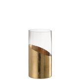 J-LINE WINDLICHT MOA GLAS TRANSPARANT/GOUD KLEIN