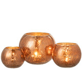 J-LINE WINDLICHT BAL CRAQUELÉ GLAS – PARELMOEREFFECT BRUIN LARGE