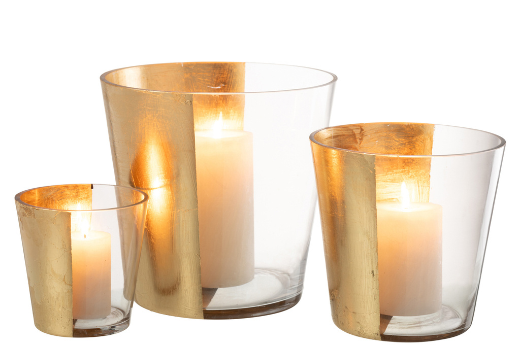 J-LINE HURRICANE BOE GLASS TRANSPARENT/GOLD LARGE