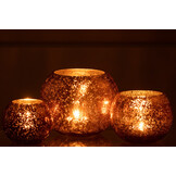 J-LINE WINDLICHT BAL CRAQUELÉ GLAS – PARELMOEREFFECT BRUIN LARGE