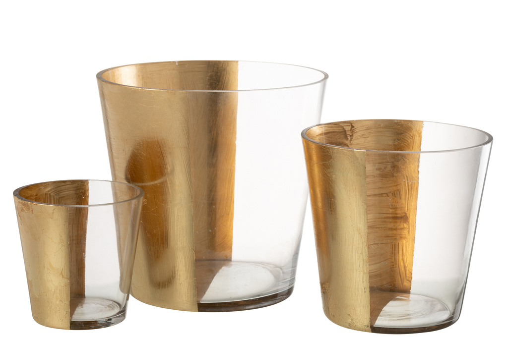 J-LINE HURRICANE BOE GLASS TRANSPARENT/GOLD LARGE