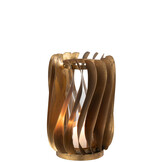 J-LINE KANDELAAR TINA IJZER/GLAS GOUD