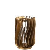 J-LINE KANDELAAR TINA IJZER/GLAS GOUD