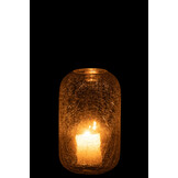 J-LINE HURRICANE CRACKLE GLASS TRANSPARENT SMALL