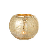 J-LINE WINDLICHT BOL CRAQUELÉ GLAS PAREL EFFECT GOUD GROOT